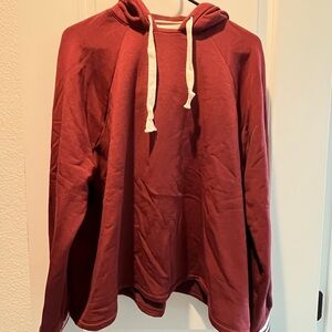 Madewell Red and white striped hoodie. SO SOFT size Large